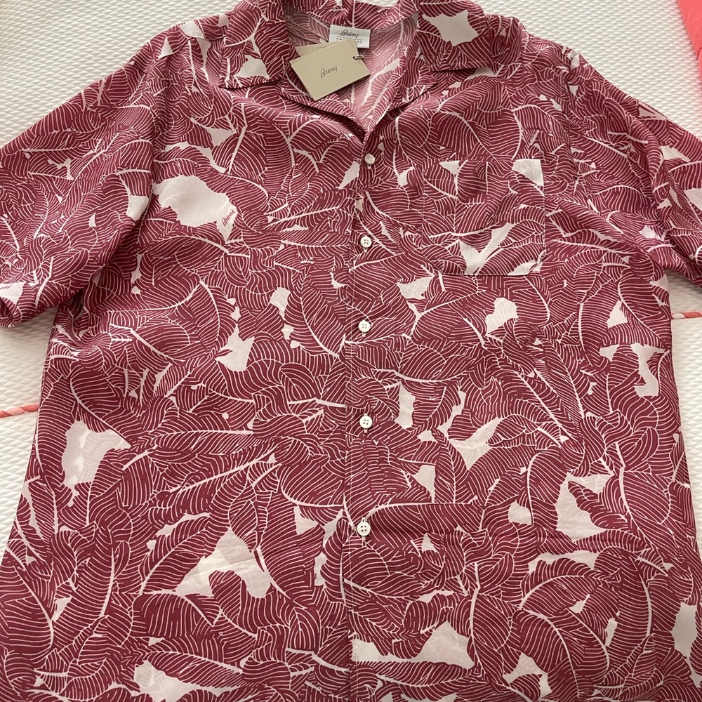 BRIONI Men  Red Patterned Shirt